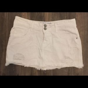 White jean skirt